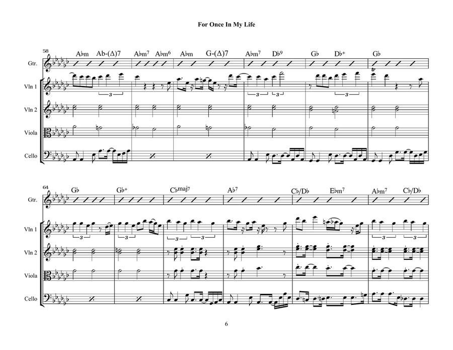 For Once In My Life Chamber Orchestra scores gallery preview page 6