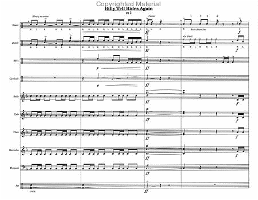 Billy Tell Rides Again Percussion Ensemble scores gallery preview page 4