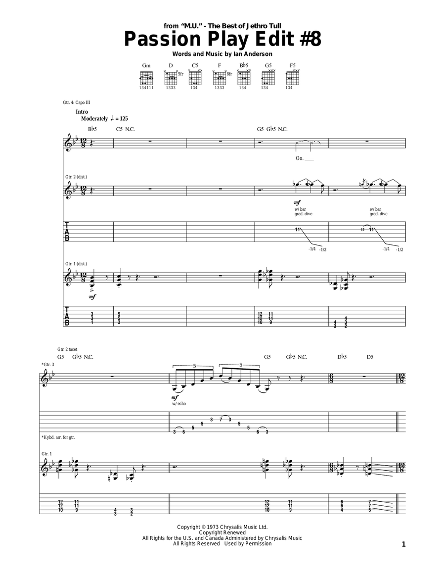Passion Play Edit #8 Passion Play Edit #8 Acoustic Guitar scores gallery preview page 1
