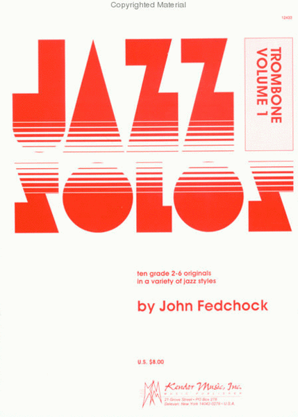Jazz Solos For Trombone, Volume 1