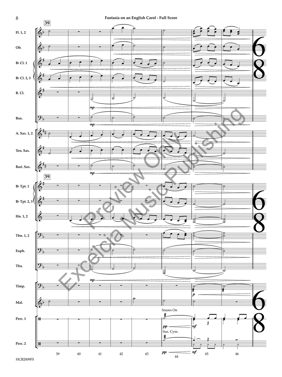 Fantasia on an English Carol (Score) Concert Band scores gallery preview page 9