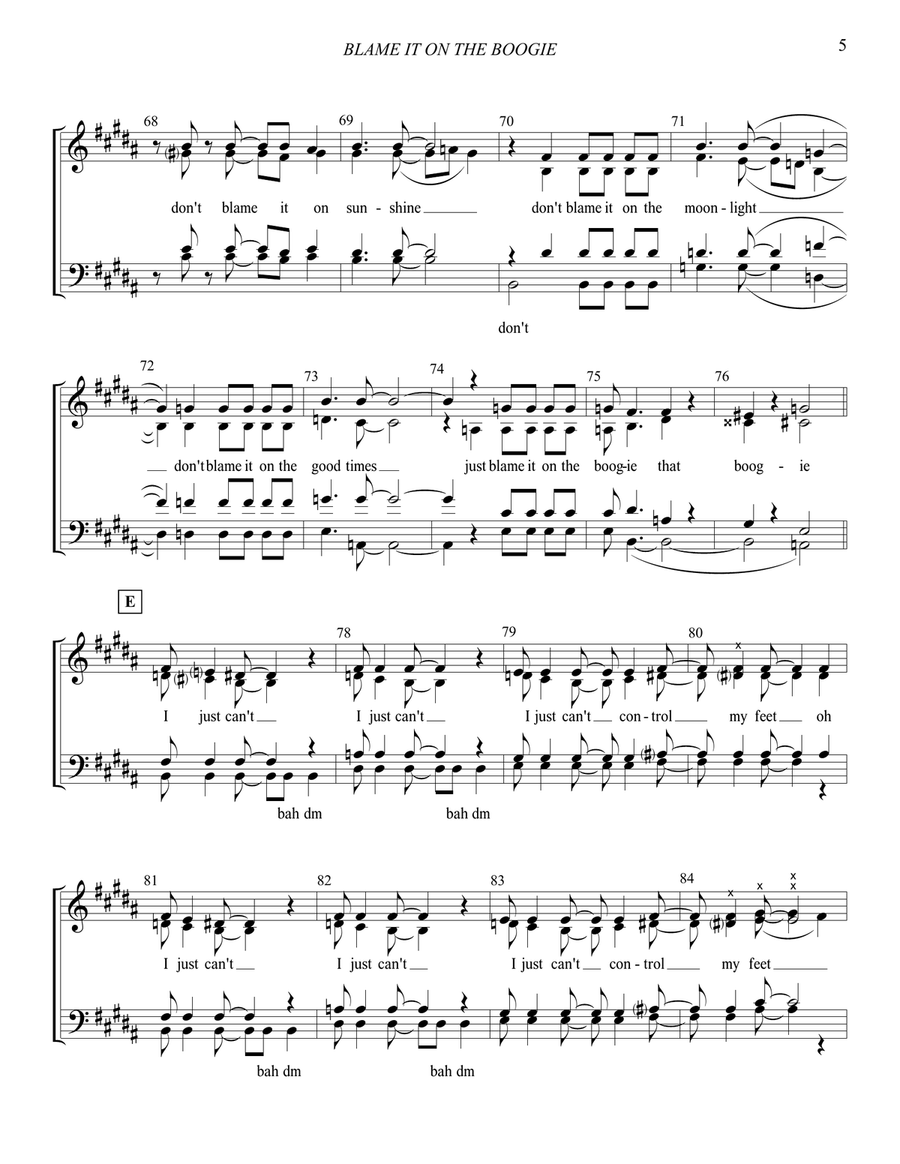 Blame It On The Boogie 4-Part scores gallery preview page 6