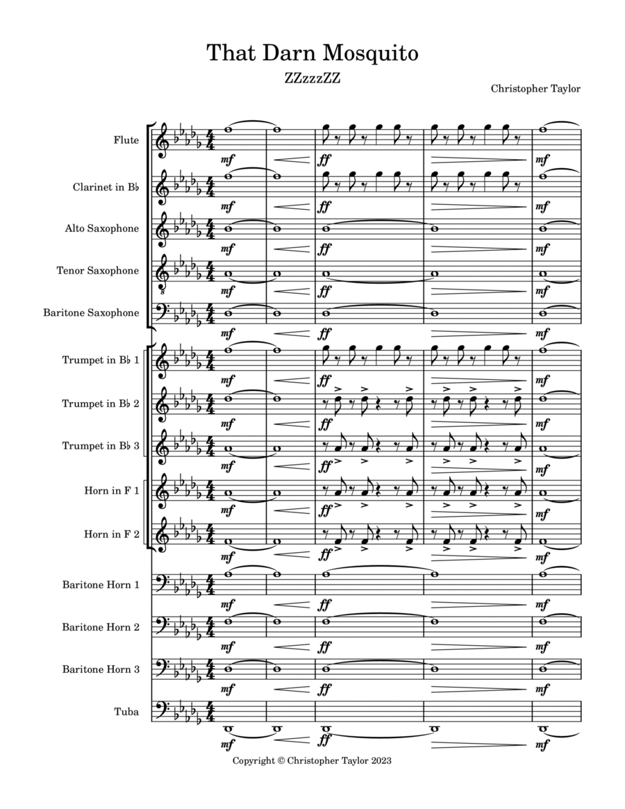 That Darn Mosquito Concert Band scores gallery preview page 1