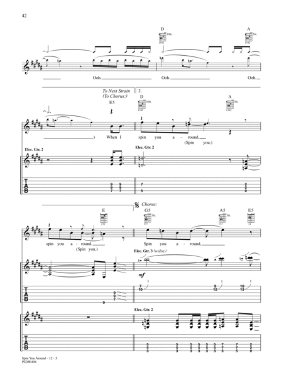Spin You Around Guitar Tablature scores gallery preview page 5