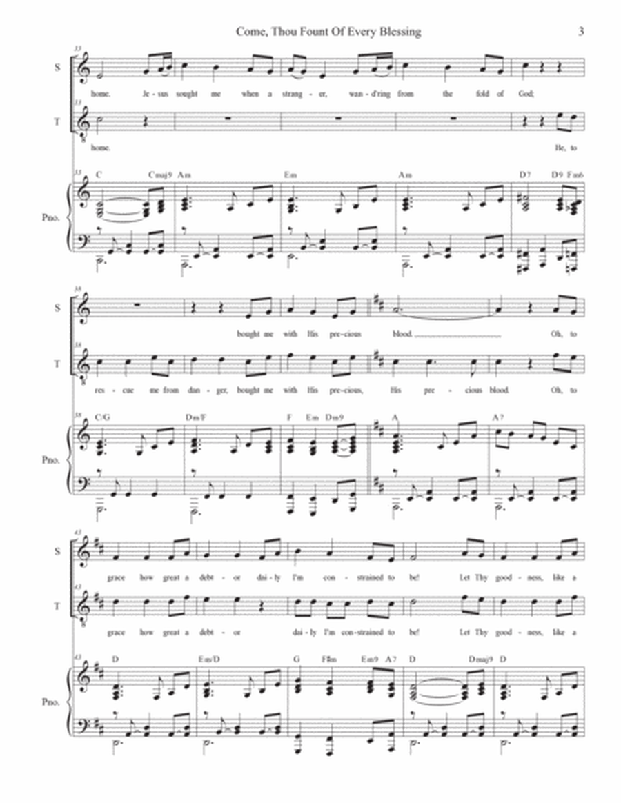 Come, Thou Fount Of Every Blessing (2-part choir - (Soprano and Tenor) image number null