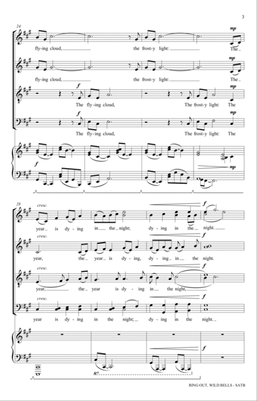 Ring Out, Wild Bells Ring Out, Wild Bells 4-Part scores gallery preview page 3