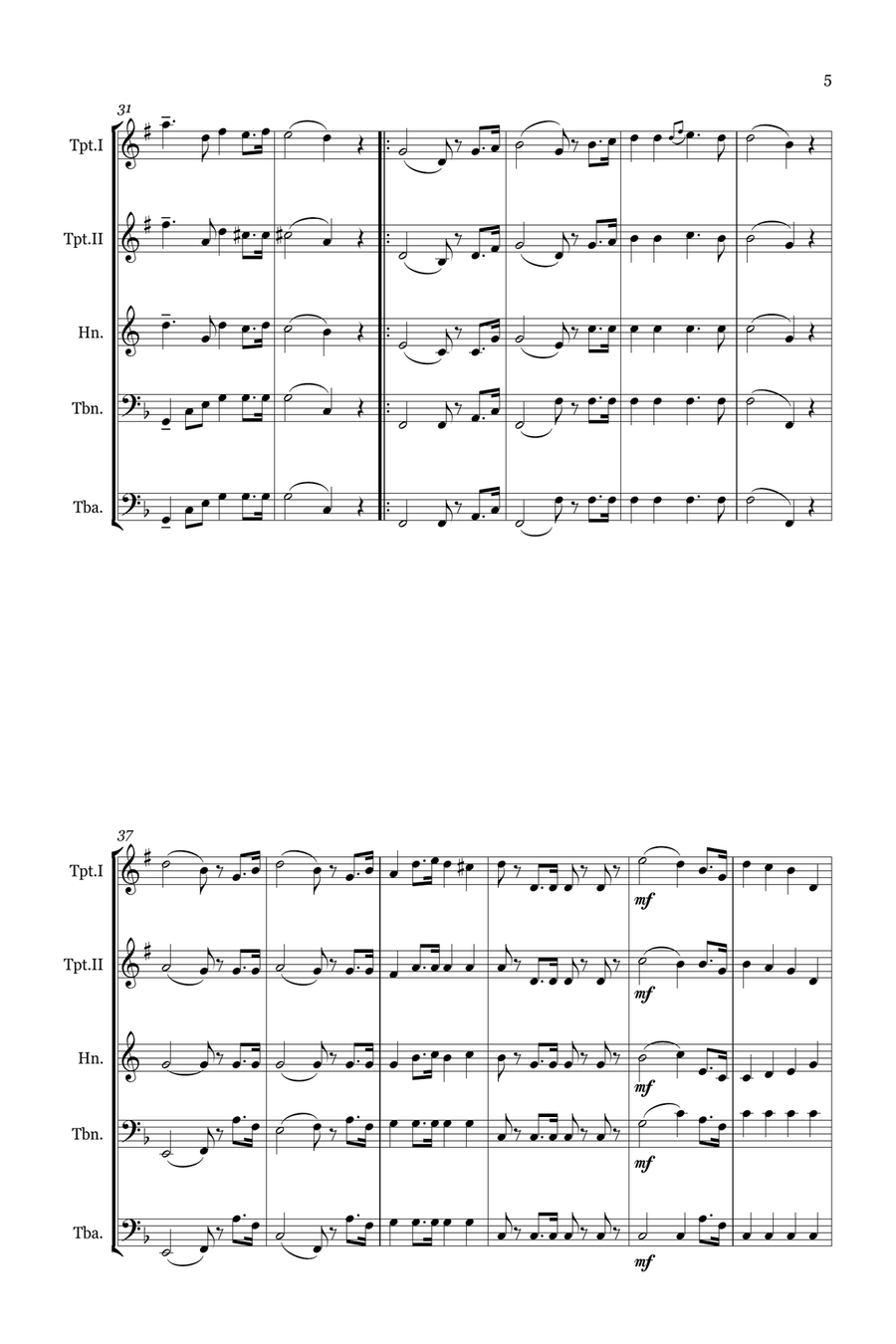 Marche Pontificale Marche Pontificale Brass Quintet scores gallery preview page 5