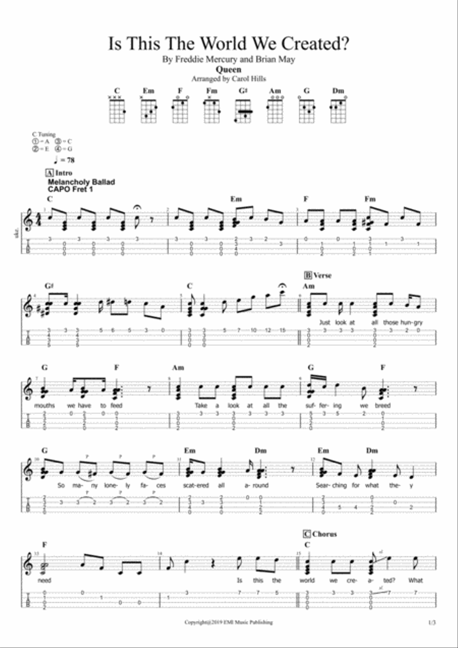 Is This The World We Created...? Ukulele scores gallery preview page 1