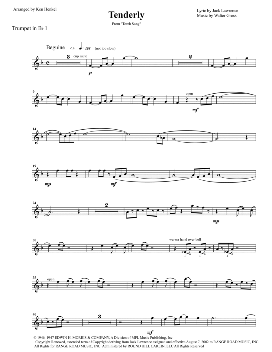 Tenderly Brass Quintet scores gallery preview page 1