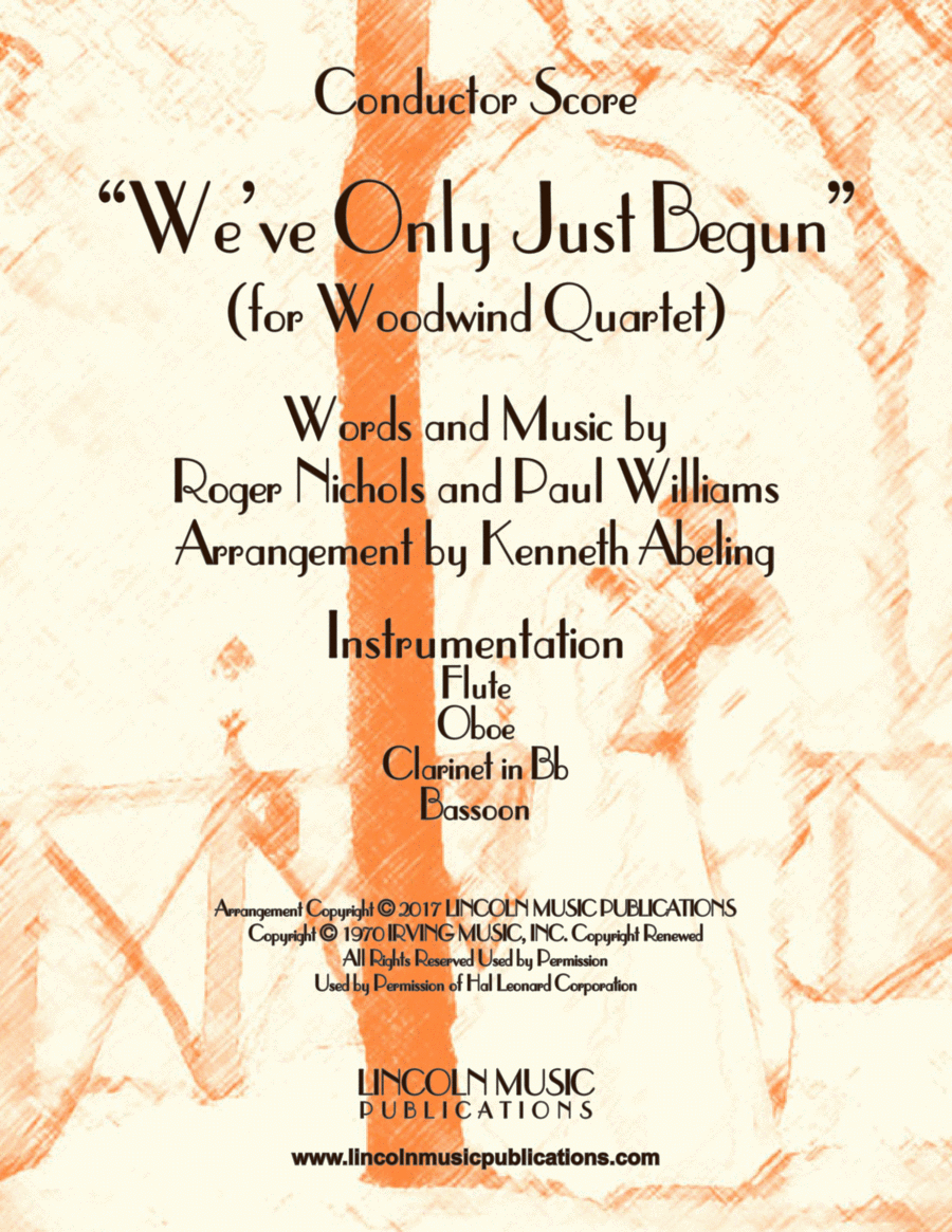 We've Only Just Begun Woodwind Quartet scores gallery preview page 1