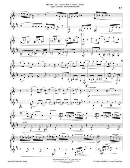 The Nutcracker - Duet - for Flute or Oboe or Violin & Clarinet - Music for Two