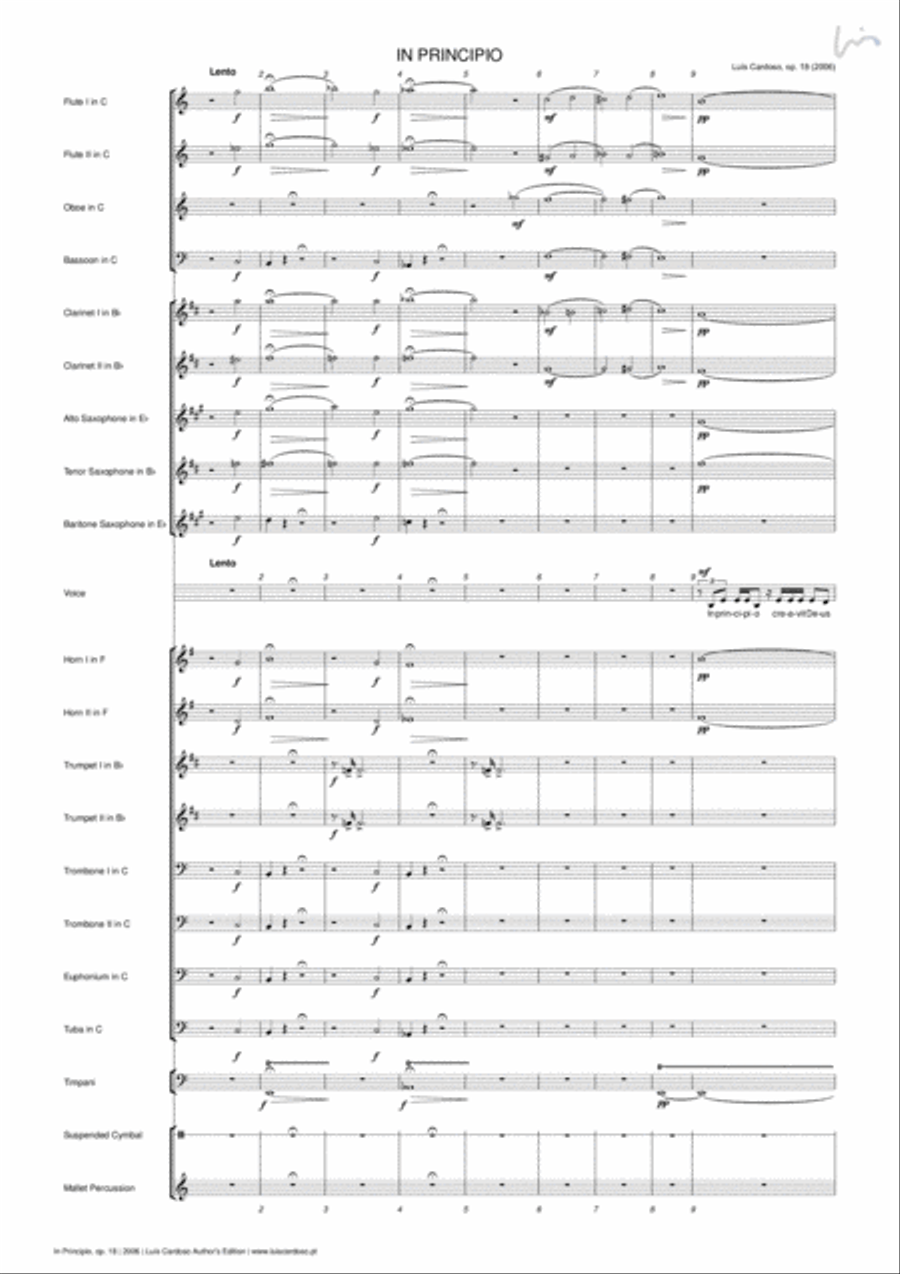 In Principio (for Soprano voice and wind band) Concert Band scores gallery preview page 5
