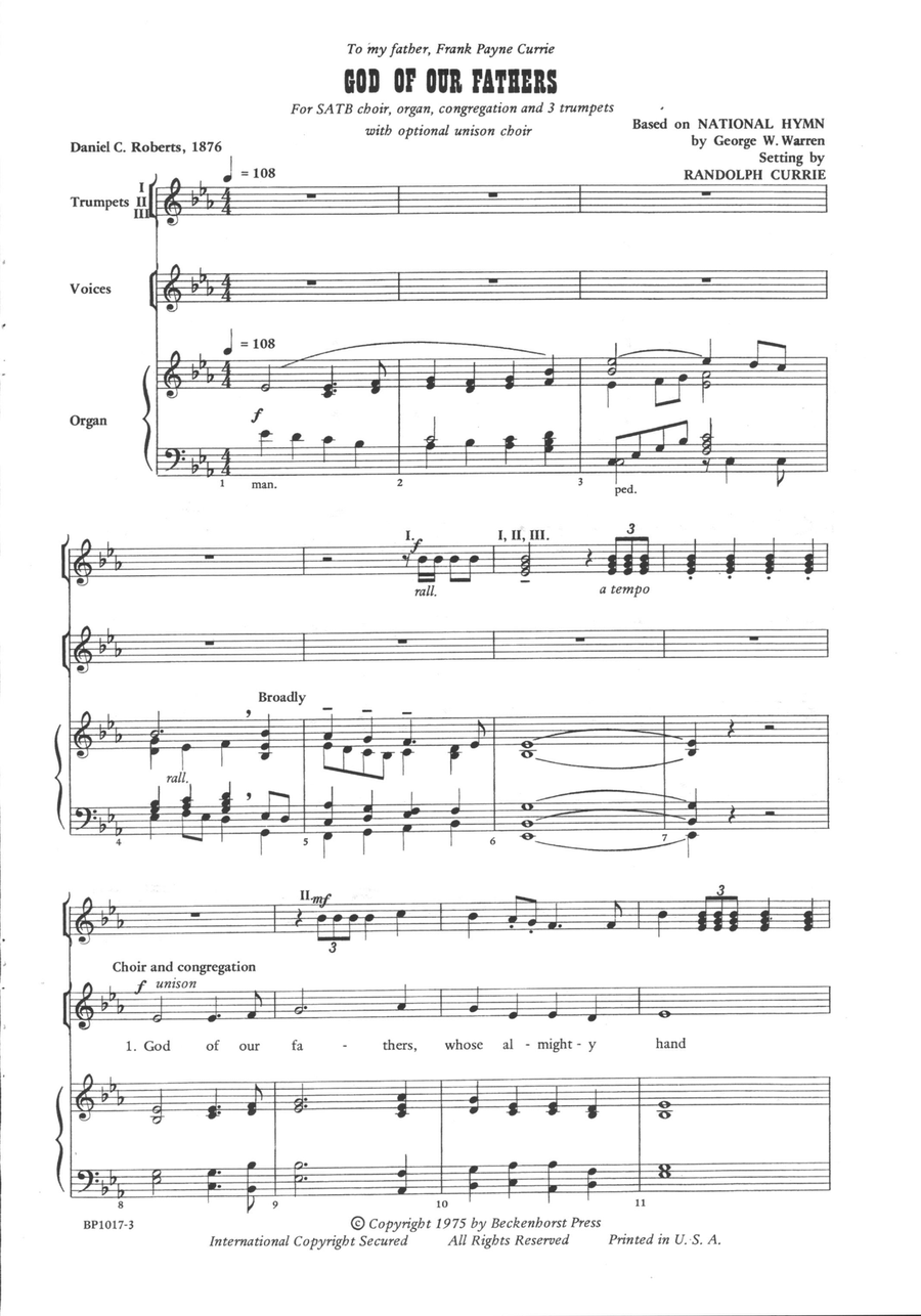 God of Our Fathers - Currie 4-Part scores gallery preview page 2