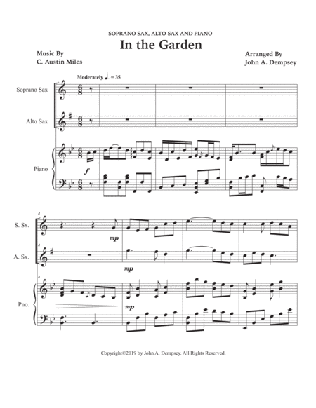In the Garden (Trio for Soprano Sax, Alto Sax and Piano) image number null
