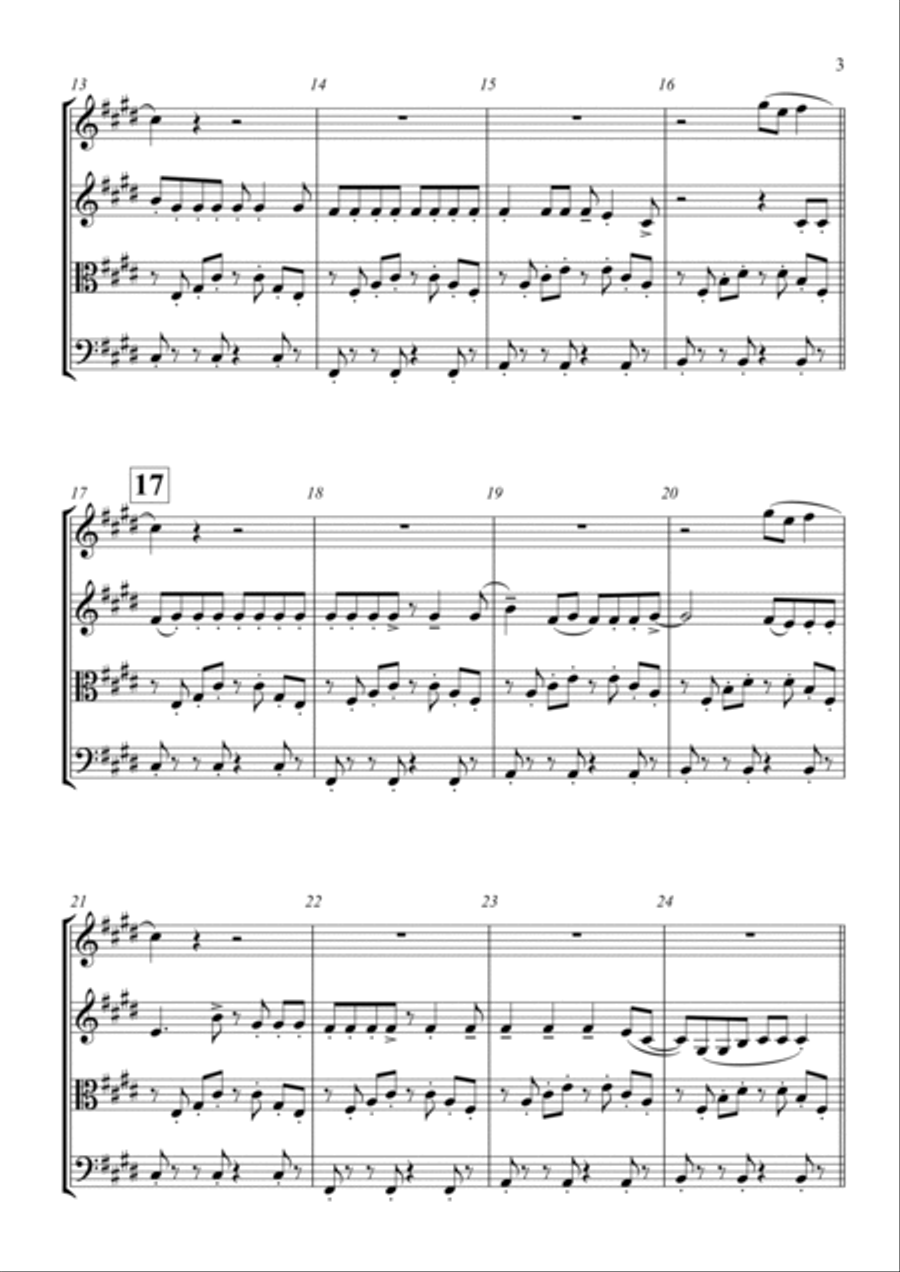 Shape Of You String Quartet scores gallery preview page 3