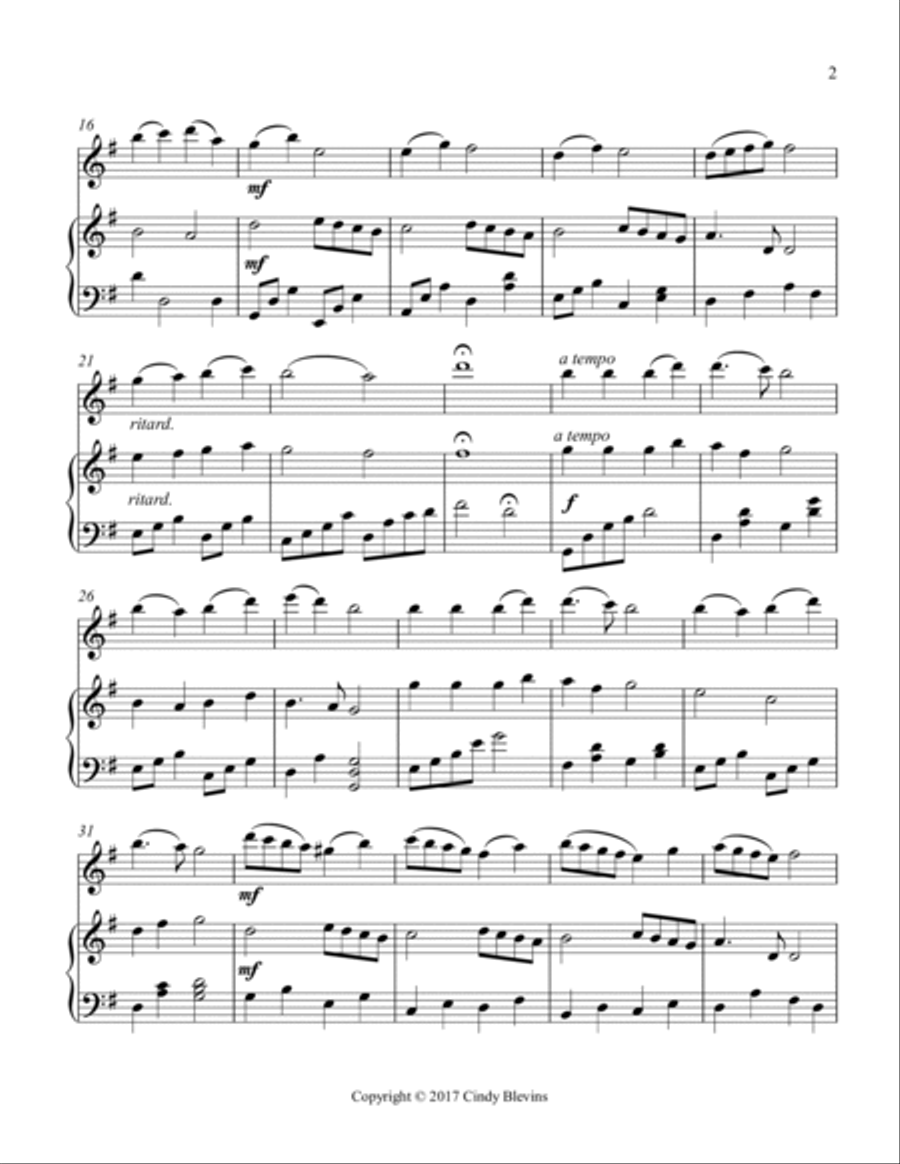 Angels We Have Heard On High, for Harp and Flute Flute scores gallery preview page 3