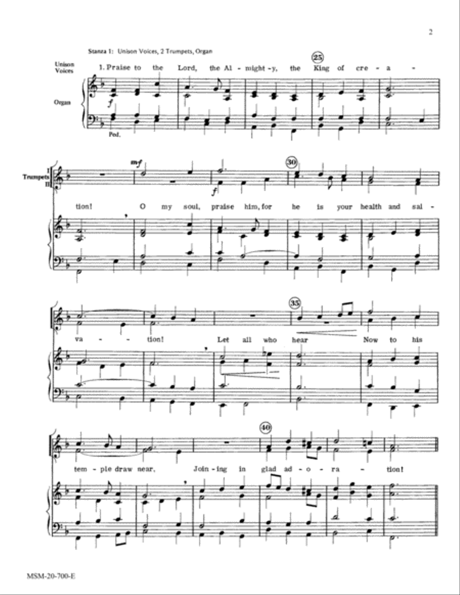 Praise to the Lord, the Almighty Choir scores gallery preview page 2