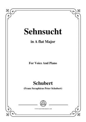 Book cover for Schubert-Sehnsucht,in A flat Major,Op.8,No.2,for Voice and Piano