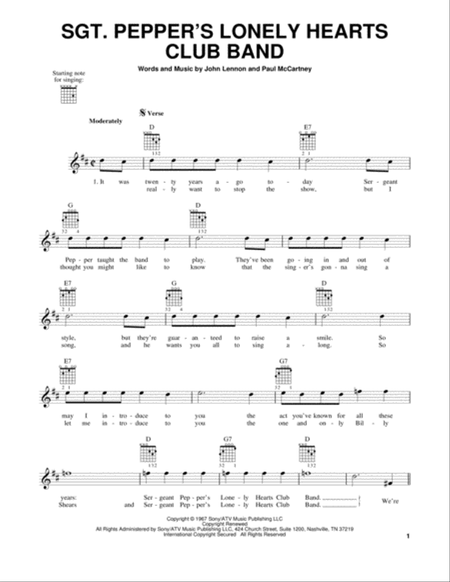 Sgt. Pepper's Lonely Hearts Club Band Acoustic Guitar scores gallery preview page 1