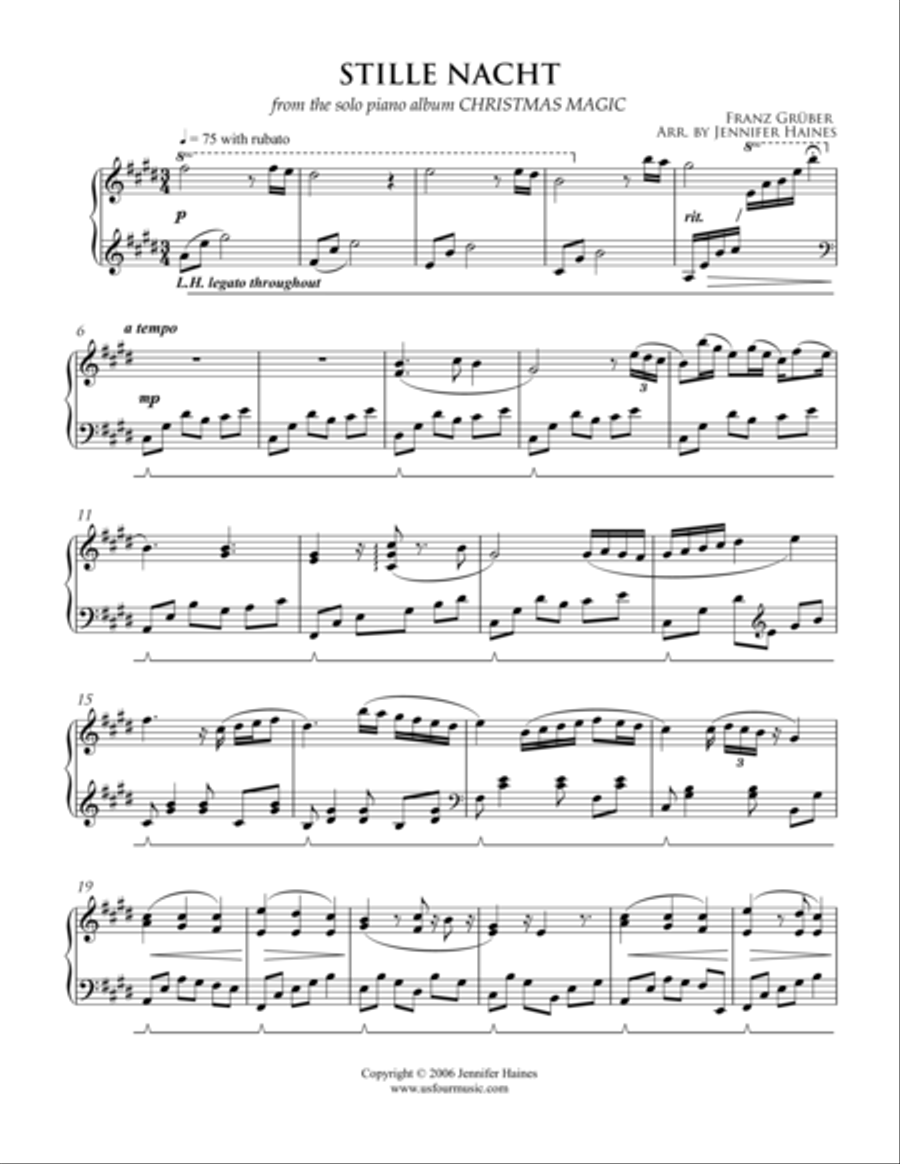 Stille Nacht Piano Solo scores gallery preview page 1