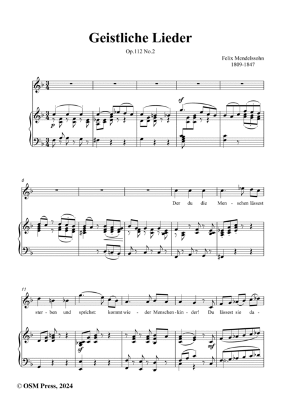 F. Mendelssohn-Geistliche Lieder,Op.112 No.2,in F Major Voice scores gallery preview page 2