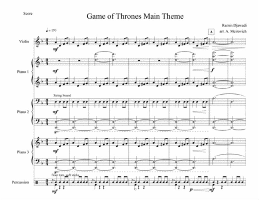 Game Of Thrones Small Ensemble scores gallery preview page 1