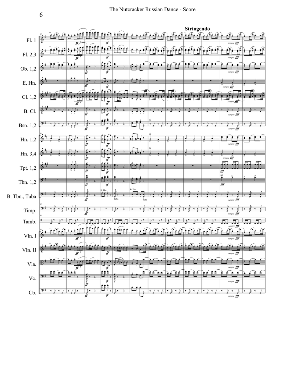 Russian Dance Trepak from The Nutcracker for Full Orchestra Full Orchestra scores gallery preview page 6