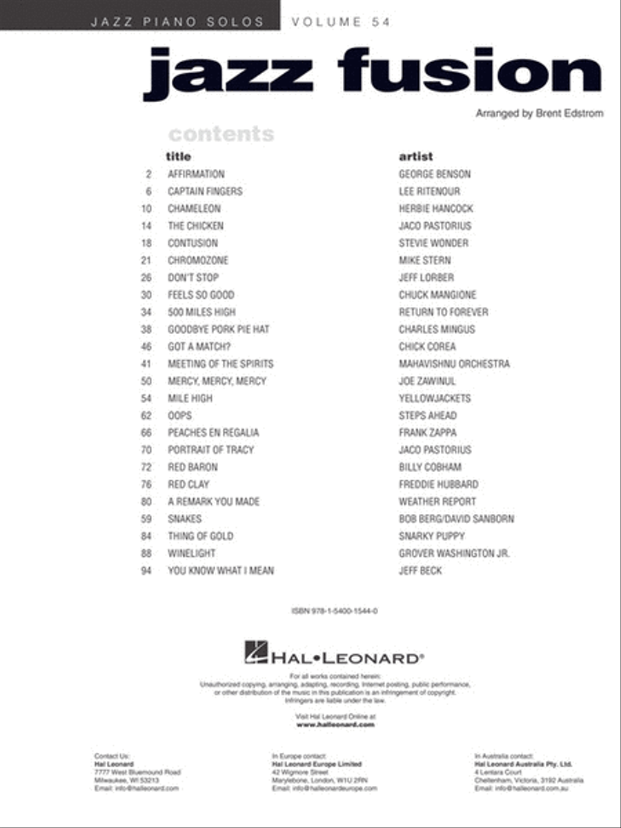 Jazz Fusion Piano Solo scores gallery preview page 2