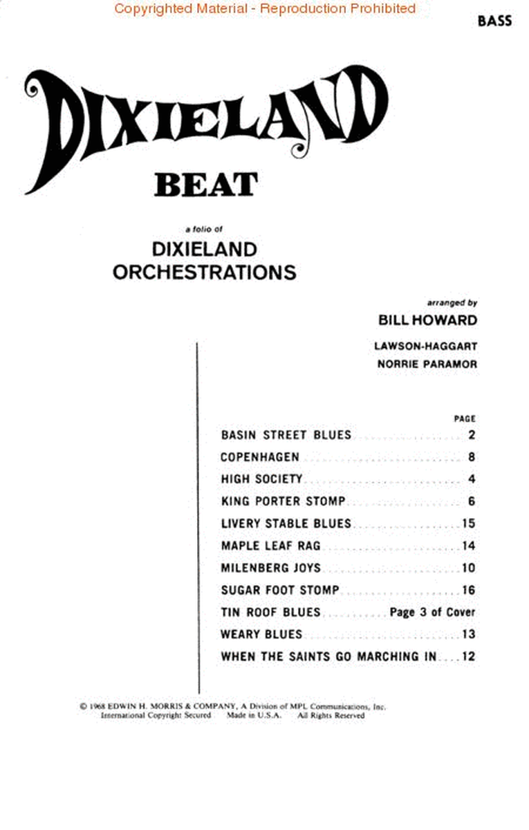 Dixieland Beat No. 1 - Bass