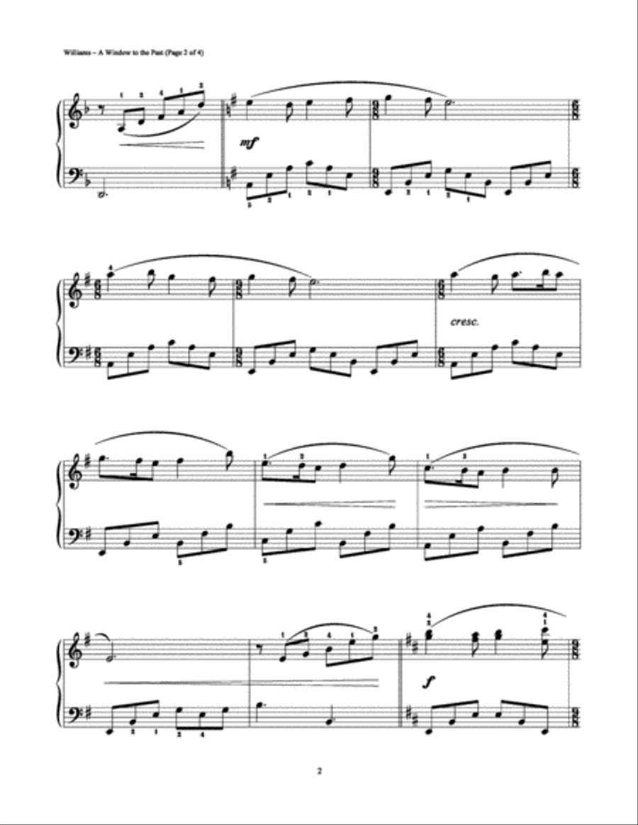 A Window to the Past Easy Piano scores gallery preview page 2