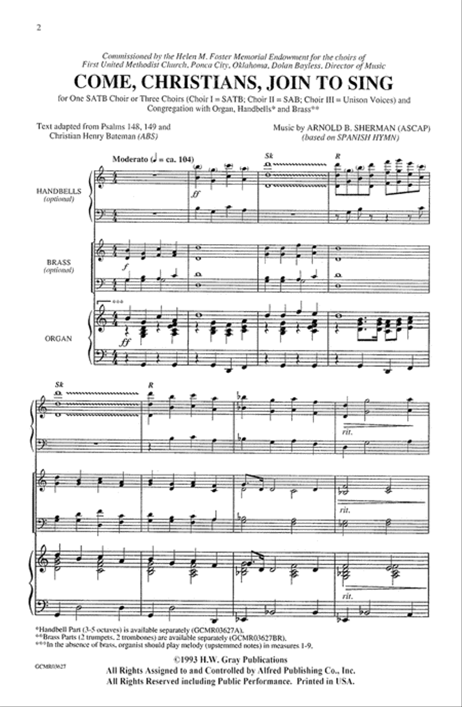 Come, Christians, Join to Sing 4-Part scores gallery preview page 2