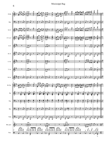Mississippi Rag by William Krell for concert band - score and parts image number null