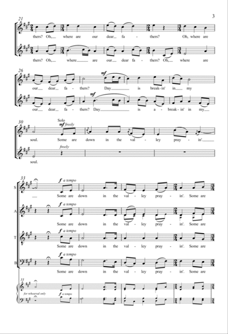 Bright Morning Stars 4-Part scores gallery preview page 2