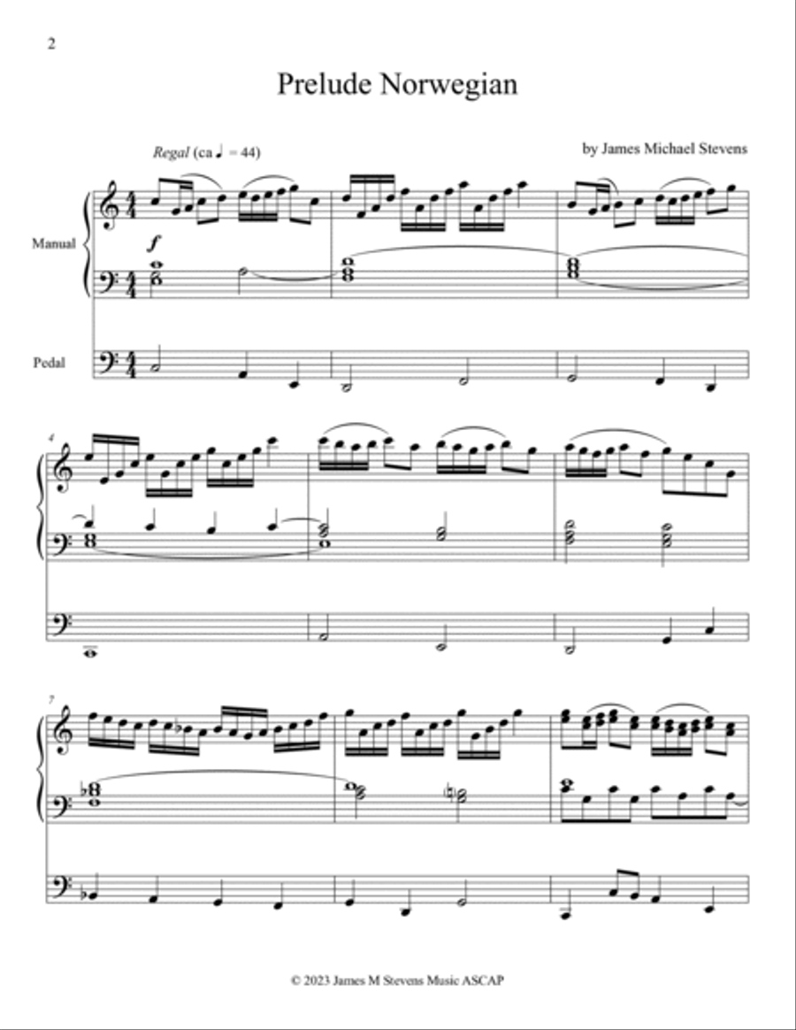 Prelude Norwegian - Organ Solo Organ Solo scores gallery preview page 2