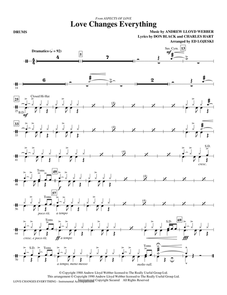 Love Changes Everything (from Aspects Of Love) (arr. Ed Lojeski) - Drums