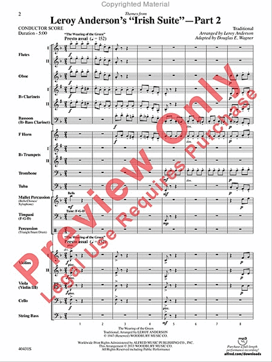 Leroy Anderson's Irish Suite, Part 2 (Themes from) Full Orchestra scores gallery preview page 3
