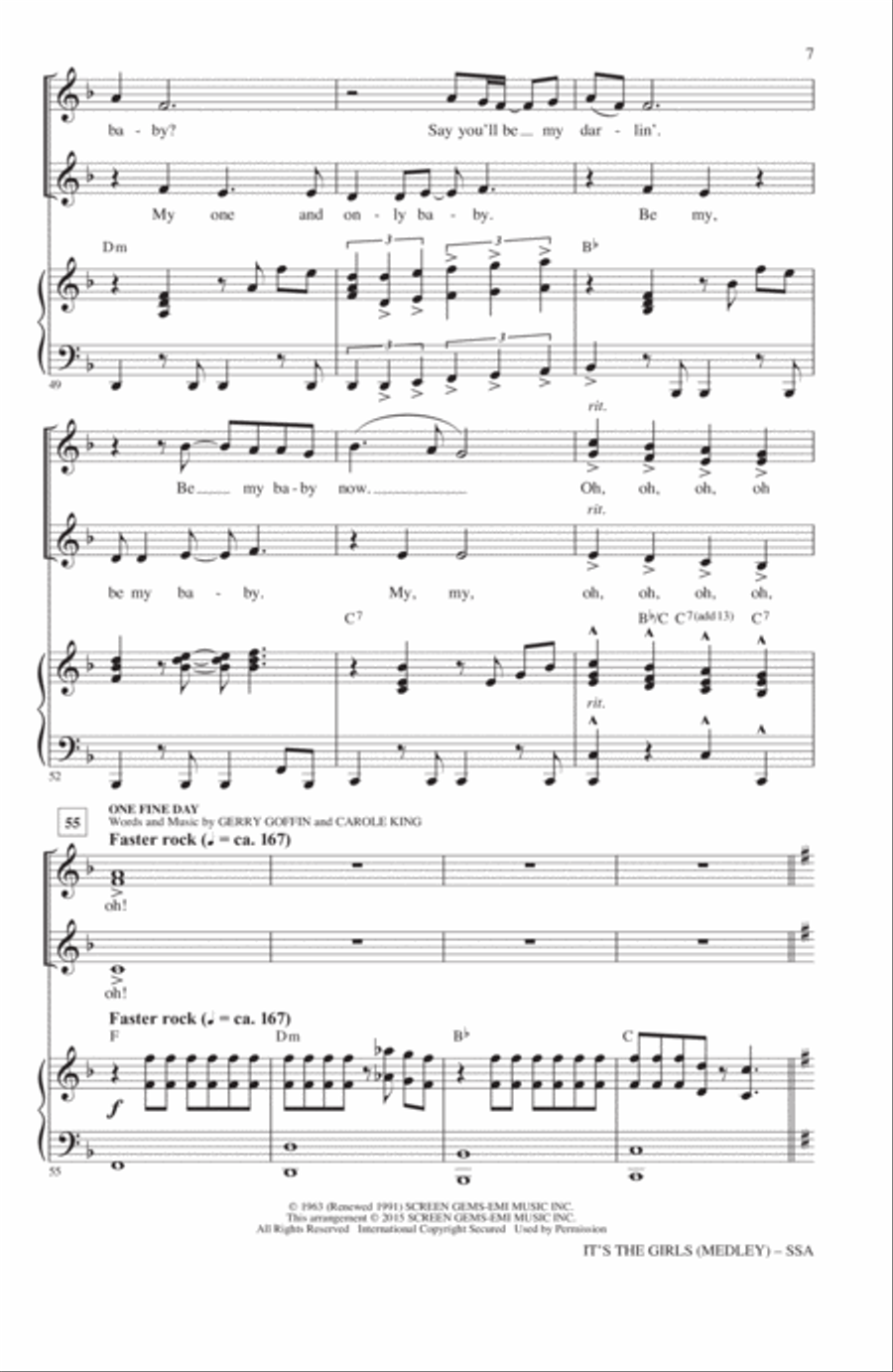 It's The Girls (Medley) SSA scores gallery preview page 6