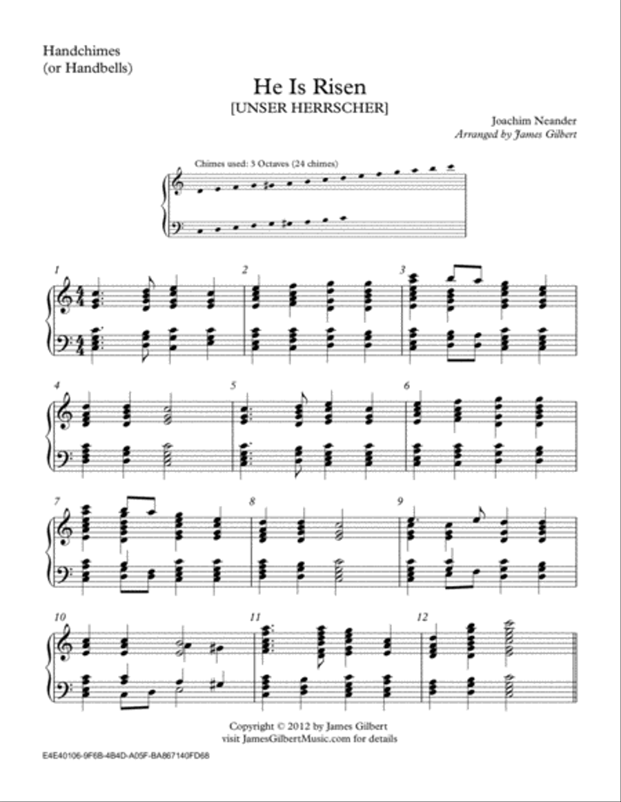 He Is Risen He Is Risen Handbell Choir scores gallery preview page 1