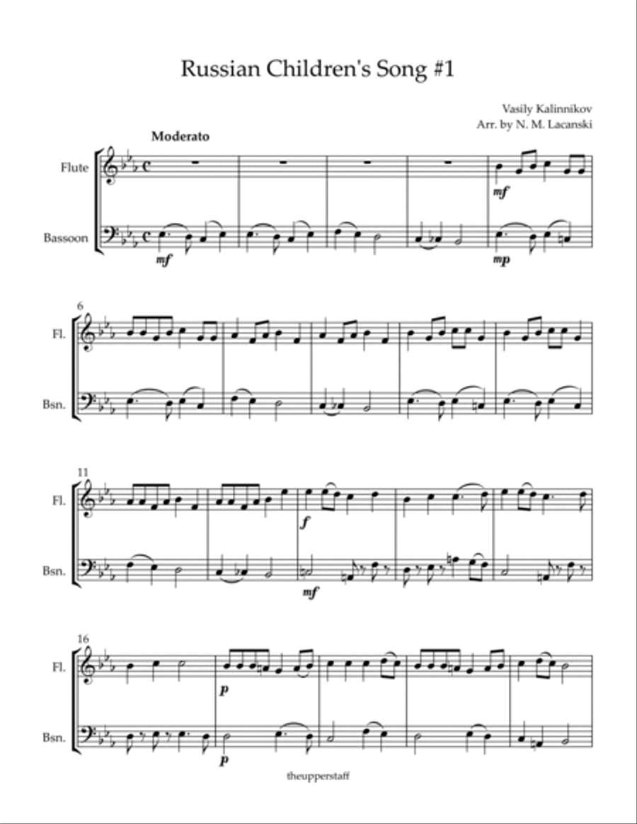 Russian Children's Song #1 Woodwind Duet scores gallery preview page 2