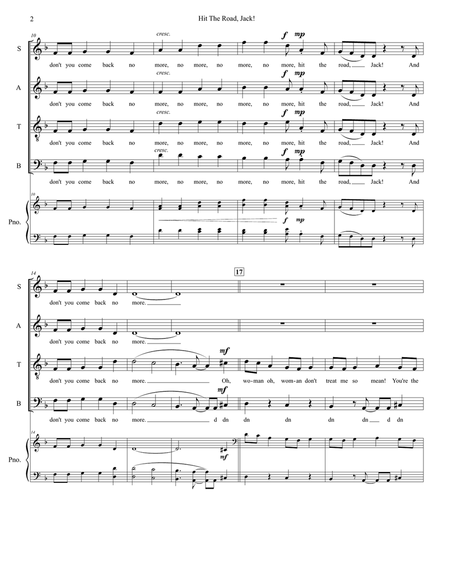 Hit The Road Jack 4-Part scores gallery preview page 2