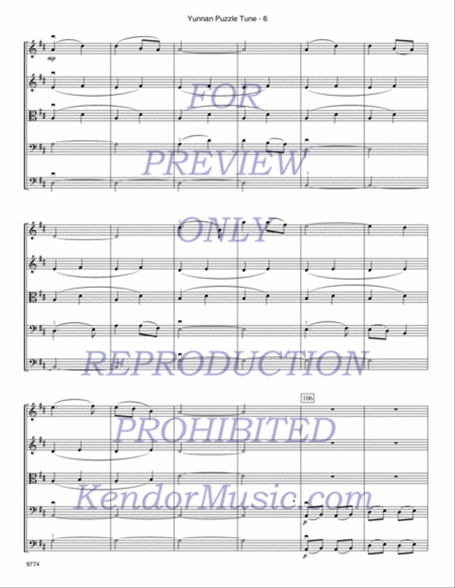 Yunnan Puzzle Tune String Orchestra scores gallery preview page 7