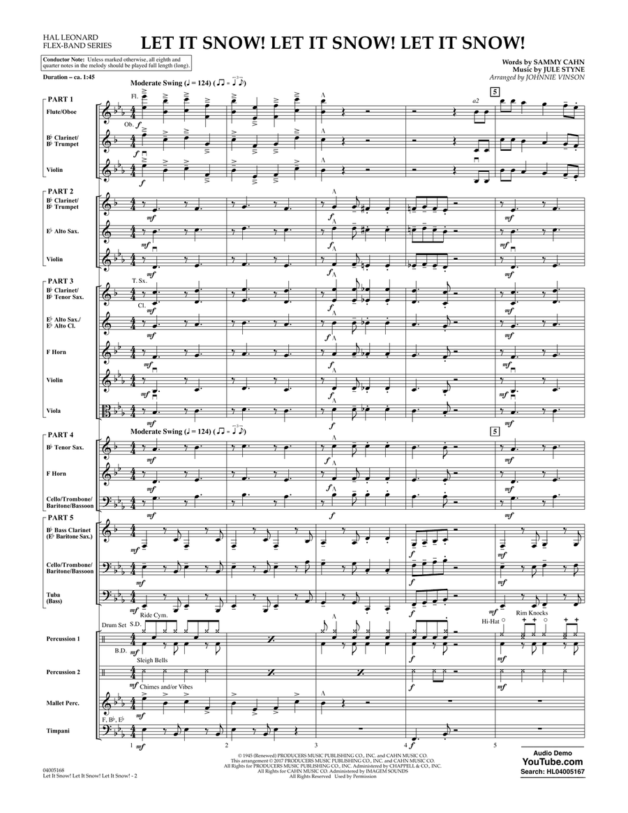 Let It Snow! Let It Snow! Let It Snow! - Conductor Score (Full Score) Concert Band scores gallery preview page 2