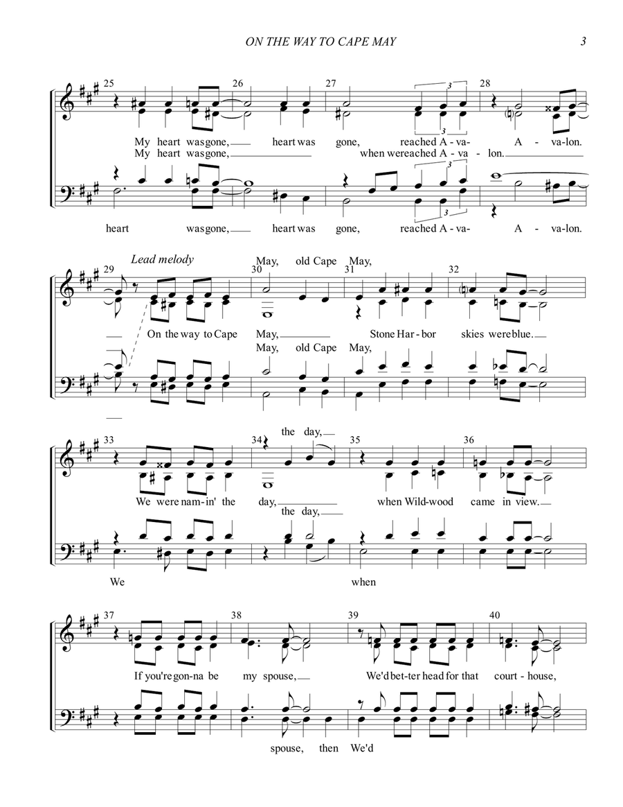On The Way To Cape May On The Way To Cape May 4-Part scores gallery preview page 3