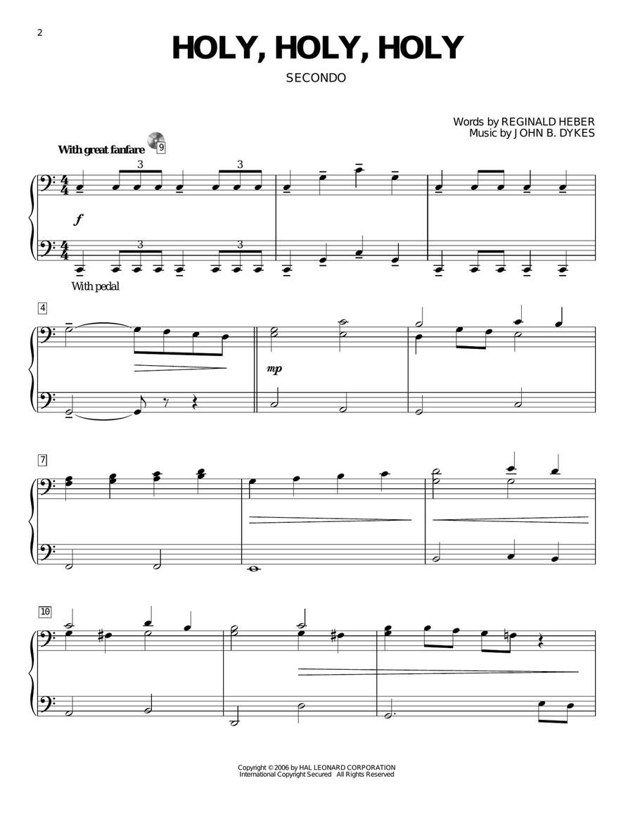 Holy, Holy, Holy! Lord God Almighty Piano Duet scores gallery preview page 1