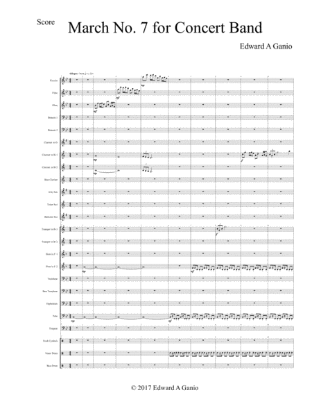 March No. 7 for Concert Band image number null