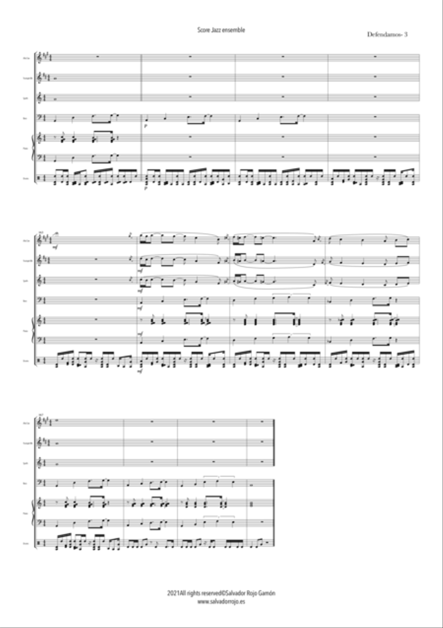 Defendamos (Jazz Ensemble) Jazz Ensemble scores gallery preview page 4