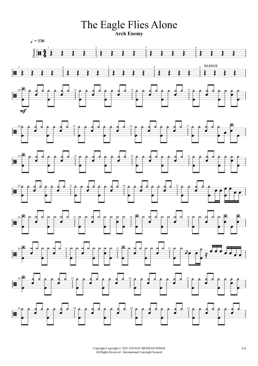 The Eagle Flies Alone The Eagle Flies Alone Drum Set scores gallery preview page 1