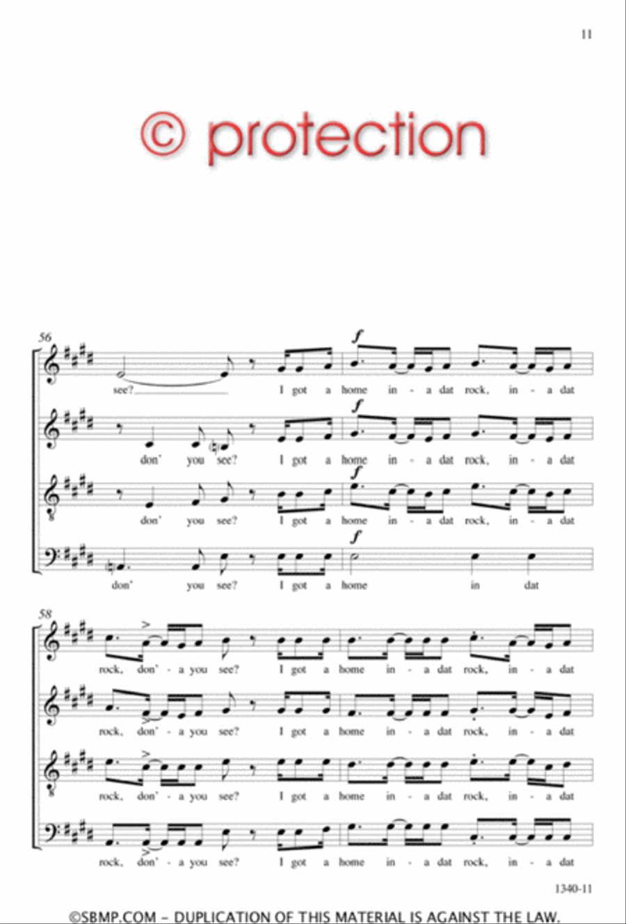 I Got a Home In-a Dat Rock - SATB Octavo 4-Part scores gallery preview page 10