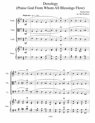 Doxology (Jazz Harmonization) for Piano Quartet - (Praise God From Whom All Blessings Flow)