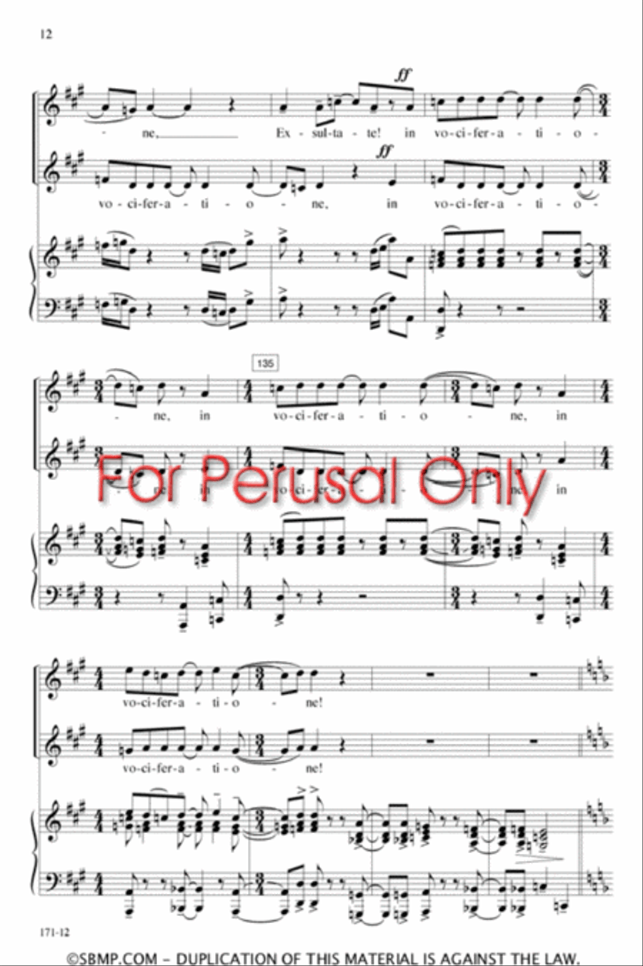 Exsultate Justi in Domino - SA Octavo SA scores gallery preview page 12